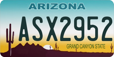 AZ license plate ASX2952