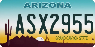 AZ license plate ASX2955