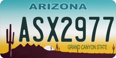 AZ license plate ASX2977