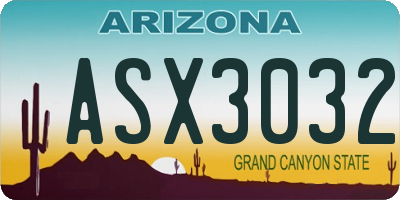 AZ license plate ASX3032