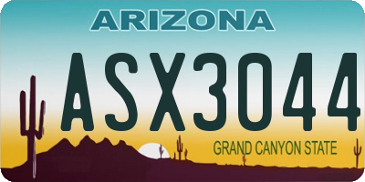 AZ license plate ASX3044