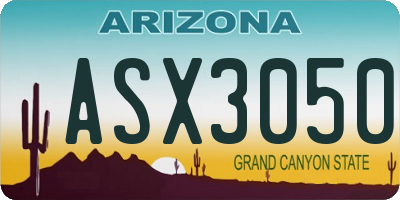 AZ license plate ASX3050