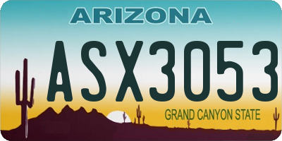AZ license plate ASX3053