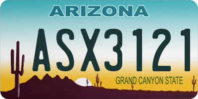 AZ license plate ASX3121