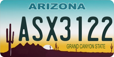 AZ license plate ASX3122