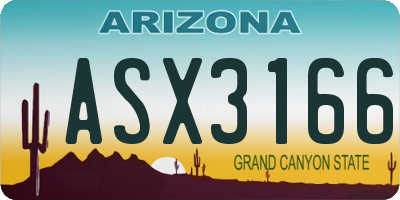 AZ license plate ASX3166