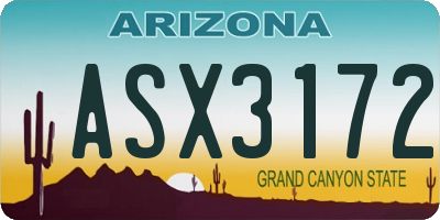 AZ license plate ASX3172