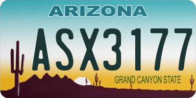 AZ license plate ASX3177