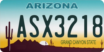 AZ license plate ASX3218