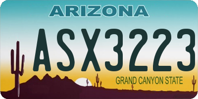 AZ license plate ASX3223