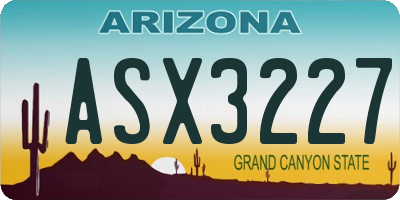 AZ license plate ASX3227