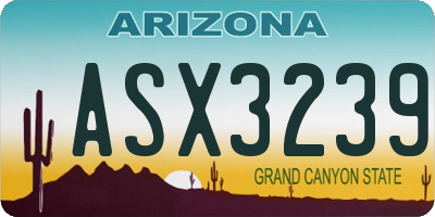 AZ license plate ASX3239