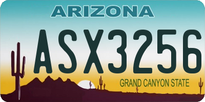 AZ license plate ASX3256