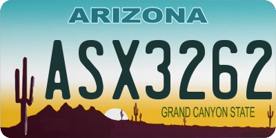 AZ license plate ASX3262