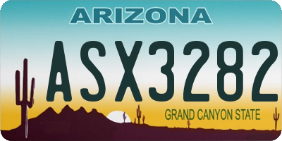 AZ license plate ASX3282