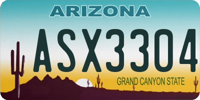 AZ license plate ASX3304