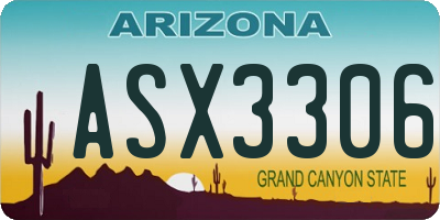 AZ license plate ASX3306