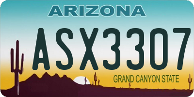 AZ license plate ASX3307