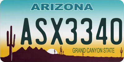 AZ license plate ASX3340