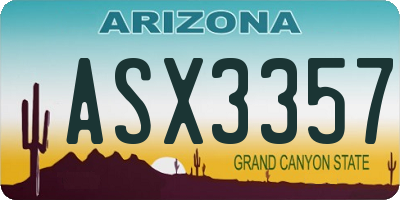 AZ license plate ASX3357