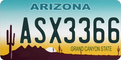 AZ license plate ASX3366