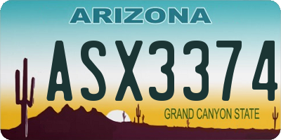 AZ license plate ASX3374