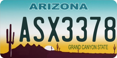 AZ license plate ASX3378
