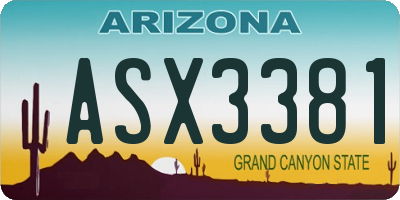 AZ license plate ASX3381