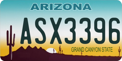 AZ license plate ASX3396
