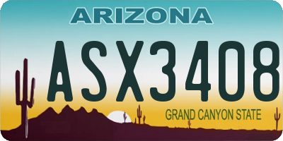 AZ license plate ASX3408
