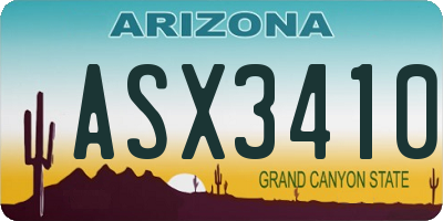AZ license plate ASX3410