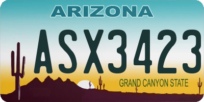 AZ license plate ASX3423
