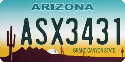 AZ license plate ASX3431