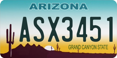 AZ license plate ASX3451