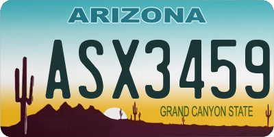 AZ license plate ASX3459