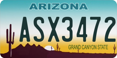 AZ license plate ASX3472
