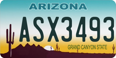 AZ license plate ASX3493