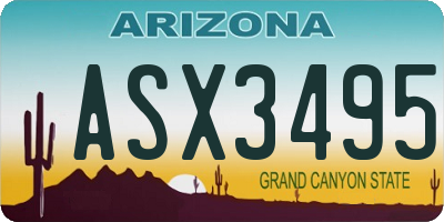 AZ license plate ASX3495