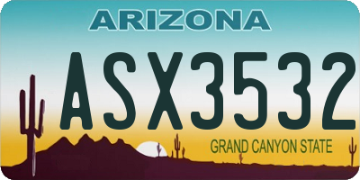 AZ license plate ASX3532