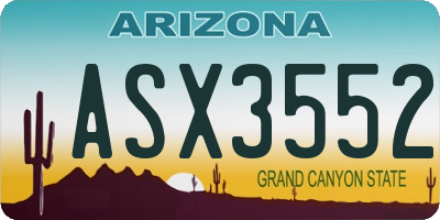 AZ license plate ASX3552