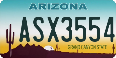 AZ license plate ASX3554