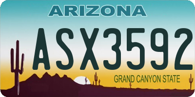 AZ license plate ASX3592