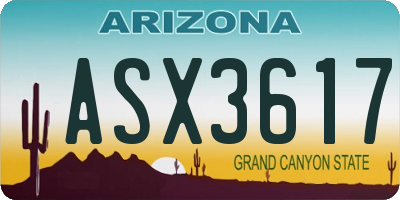 AZ license plate ASX3617