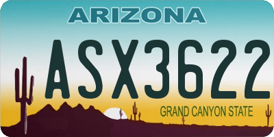 AZ license plate ASX3622
