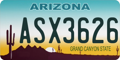 AZ license plate ASX3626