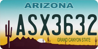 AZ license plate ASX3632