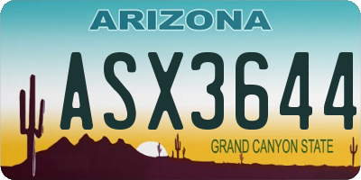 AZ license plate ASX3644