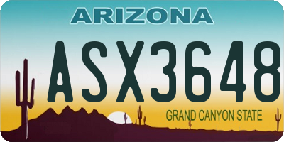 AZ license plate ASX3648