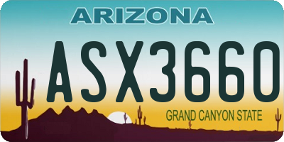AZ license plate ASX3660