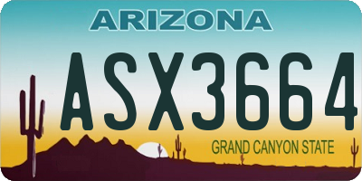 AZ license plate ASX3664
